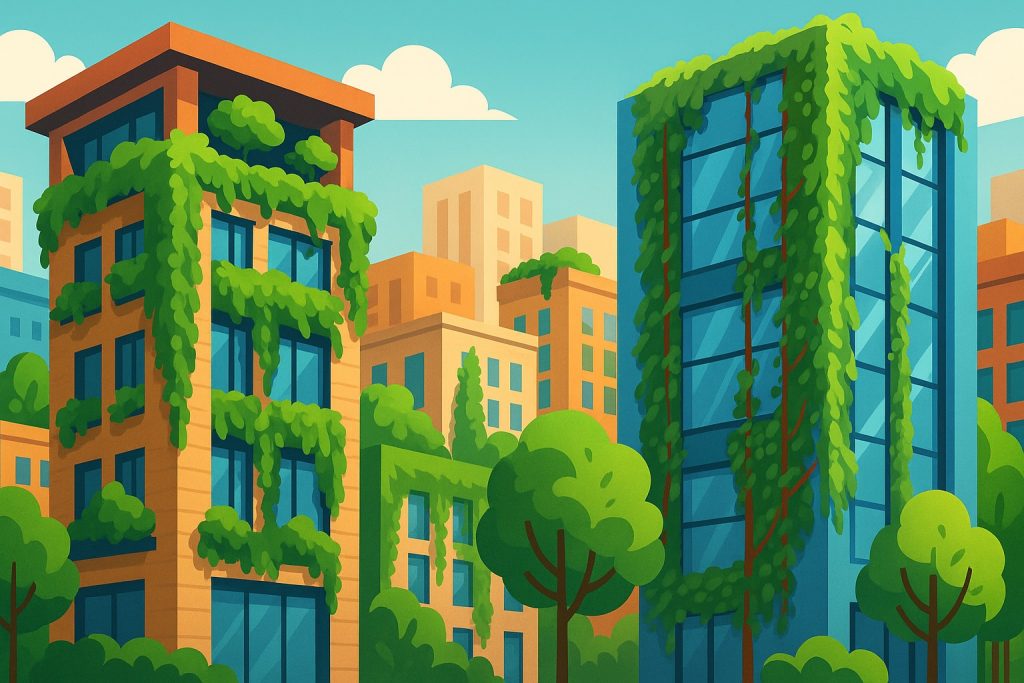 Vertical Gardens and Green Facades: Nature on Urban Walls