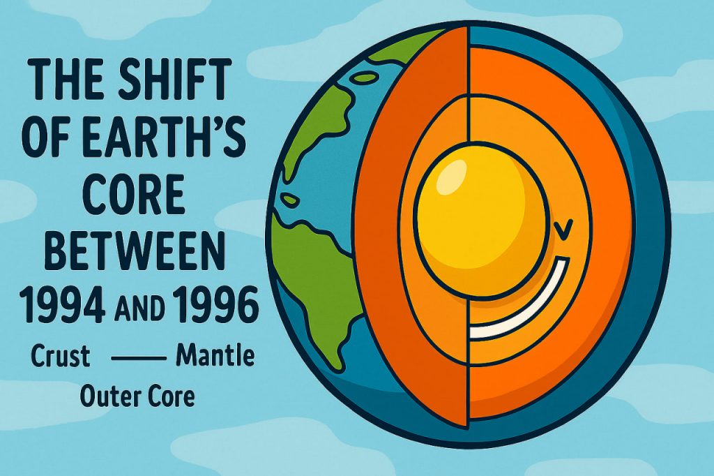The Shift of Earth’s Core Between 1994 and 1996