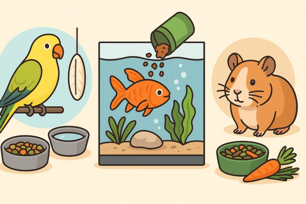 How to Properly Feed Pet Birds, Fish, and Rodents