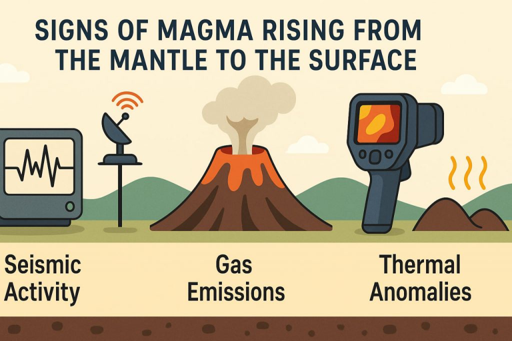 Signs of Magma Rising from the Mantle to the Surface