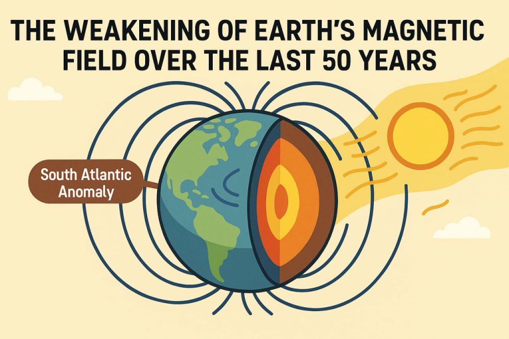 The Weakening of Earth’s Magnetic Field Over the Last 50 Years and Its Consequences