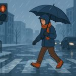 Safety Precautions in the City After Rain in Cold Weather