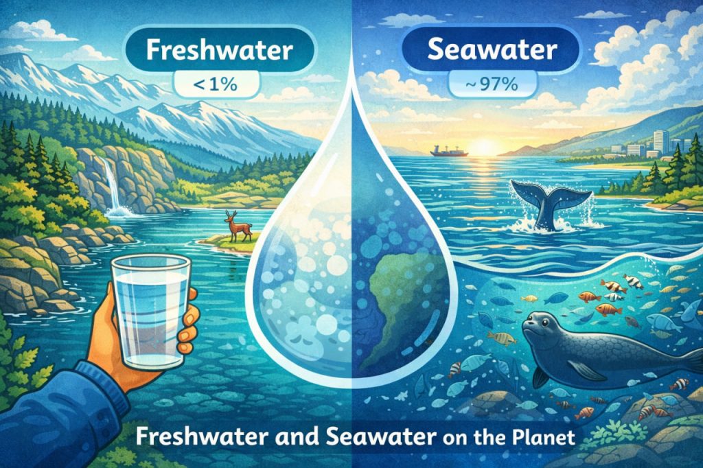 Freshwater and Seawater on the Planet