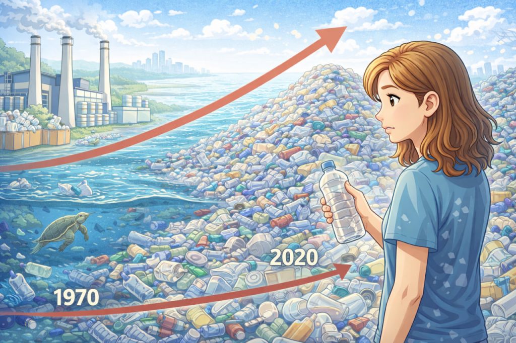 Plastic Pollution and Production Growth: What Happened Over the Last 50 Years?