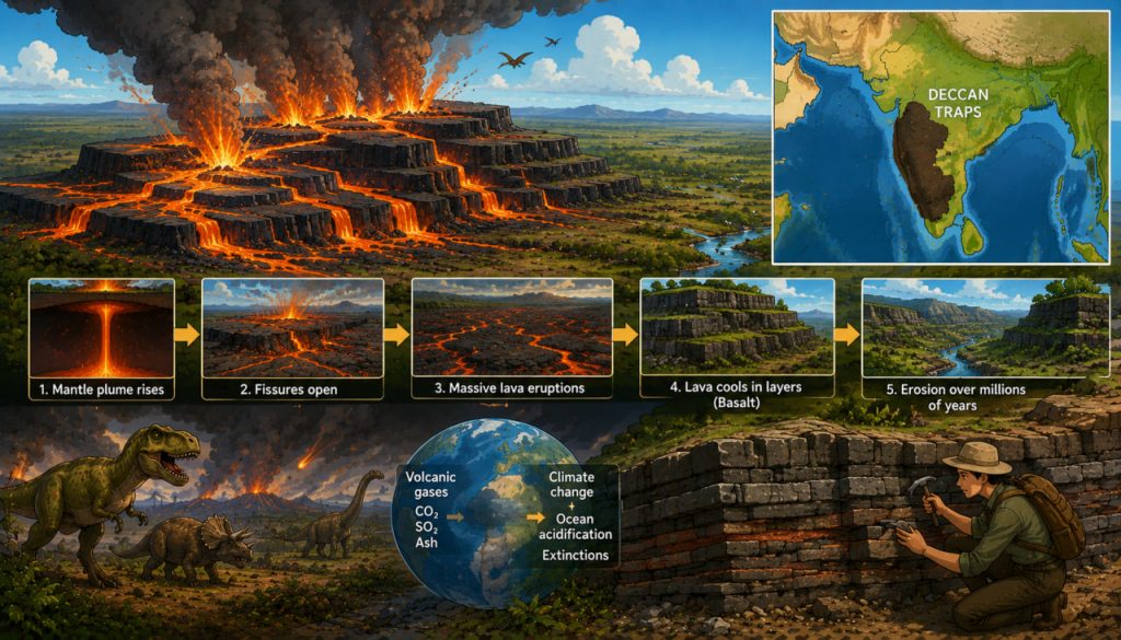 Deccan Traps: The Giant Volcanic Catastrophe That May Have Changed Earth Forever