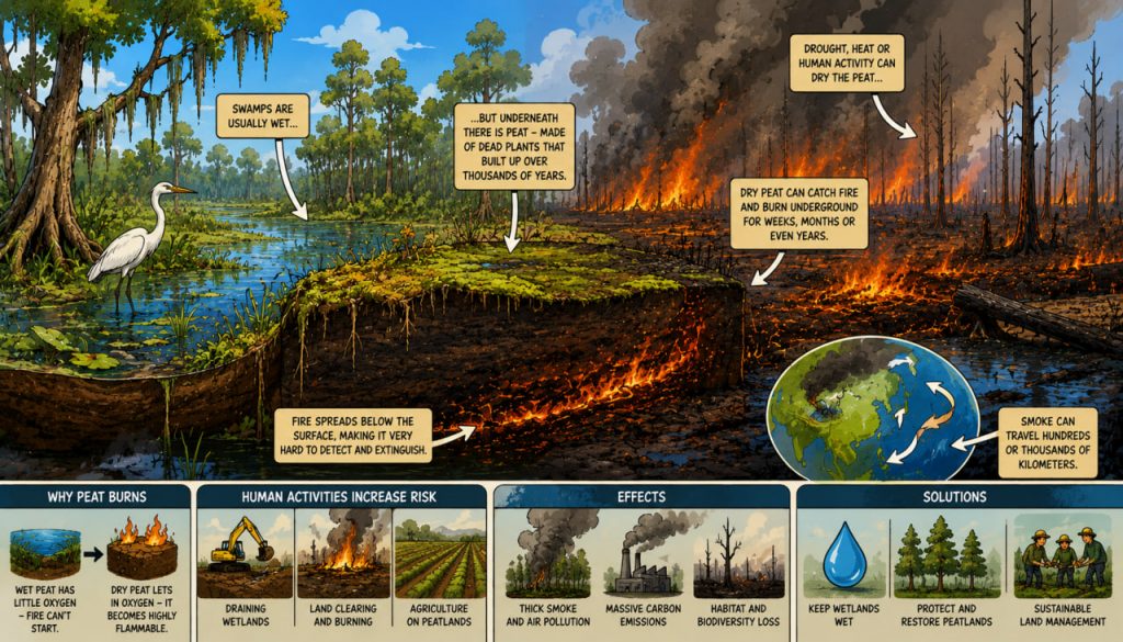 Why Do Swamps Burn?