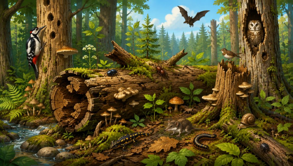 Death as an Ecological Process: The Importance of Dead Wood Cycling in Forest Ecosystems