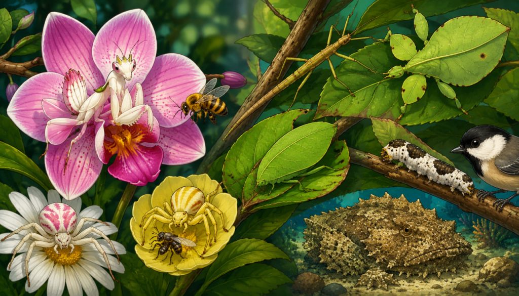 Camouflage and Mimicry: When the Predator Looks Like a Flower and the Prey Looks Like a Leaf