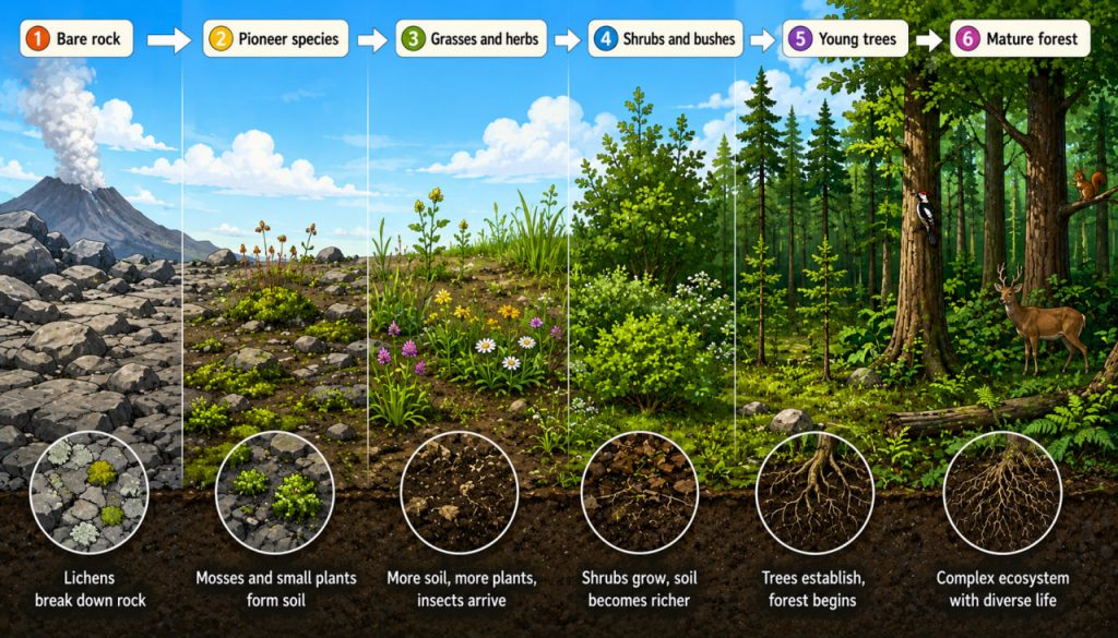 Ecological Succession: How an Empty Field Gradually Becomes a Forest