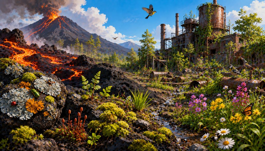 Pioneer Species: Who Colonizes Lava Fields and Industrial Wastelands First?