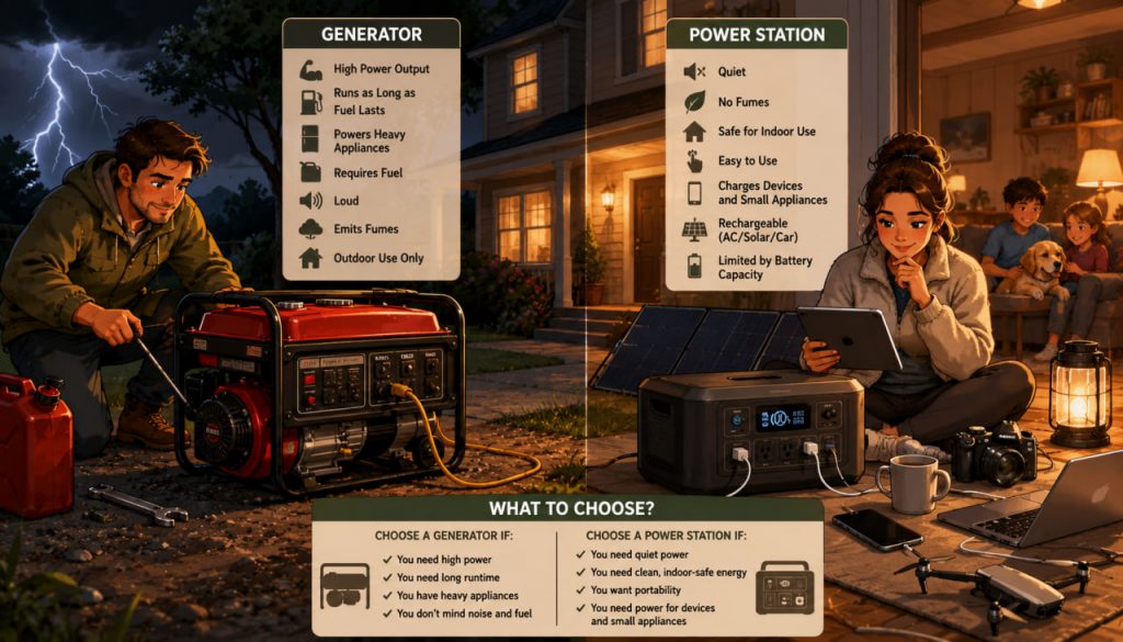 Generator or Power Station? How to Choose the Best Backup Power Solution for Your Home and Everyday Life