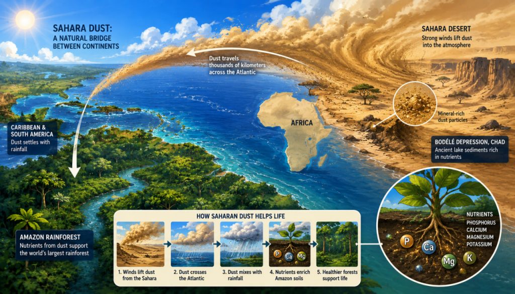 The Sahara Desert’s Hidden Climate Role: How African Dust Fertilizes the Americas