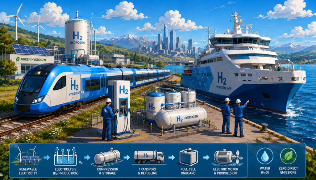 Hydrogen Ships and Trains: A Clean Alternative for Heavy Transport?