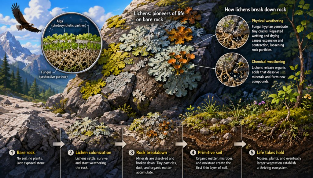 Lichens: Pioneers or Pests? How They Break Down Rock and Create Soil