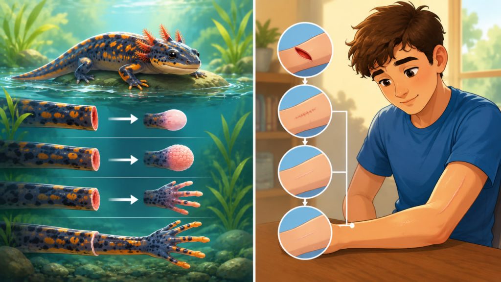 Limb Regeneration: Why Can a Newt Regrow a Leg but Humans Cannot?