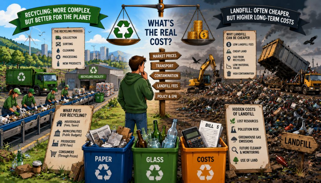 Who Pays for Recycling — and Why Paper and Glass Are Sometimes Cheaper to Bury
