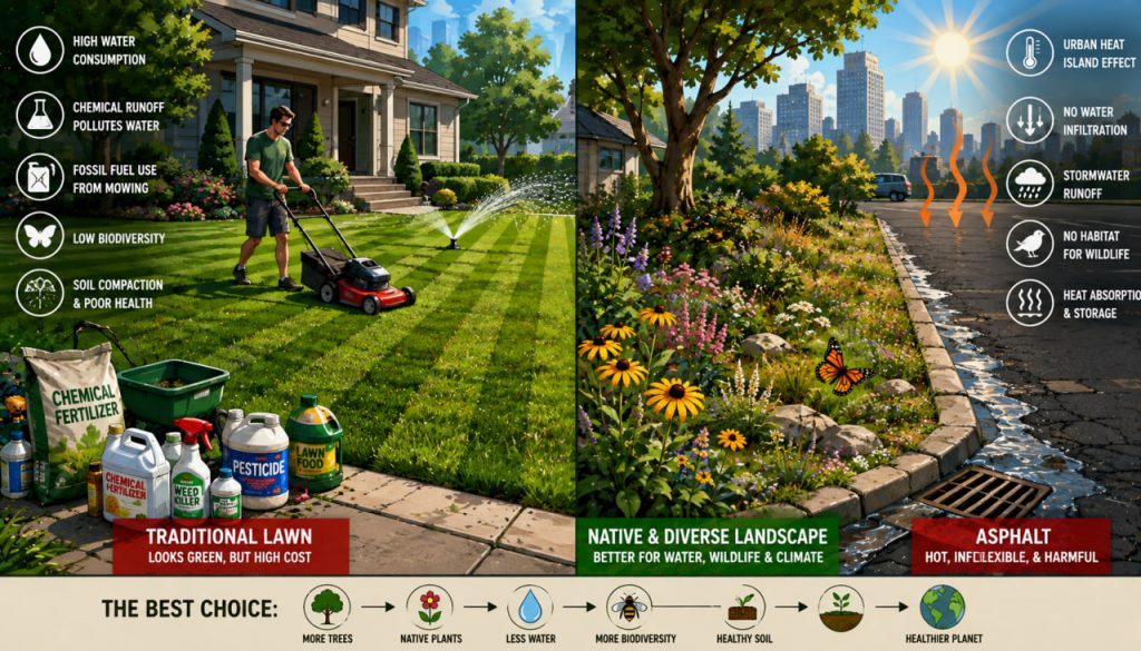 Why a Lawn Can Be More Harmful Than Asphalt: The Hidden Ecology of “Green” Space