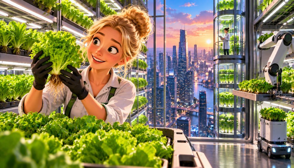 Urban Vertical Farms: Growing Lettuce Inside Skyscrapers
