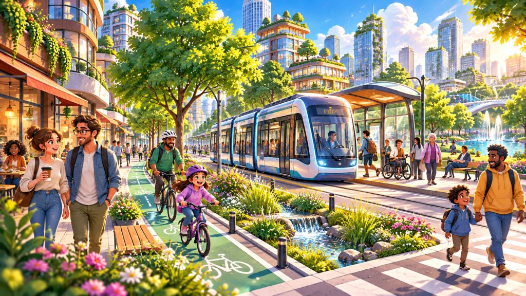 The Future of Urban Living: How to Design Cities for People, Nature, and Public Transportation